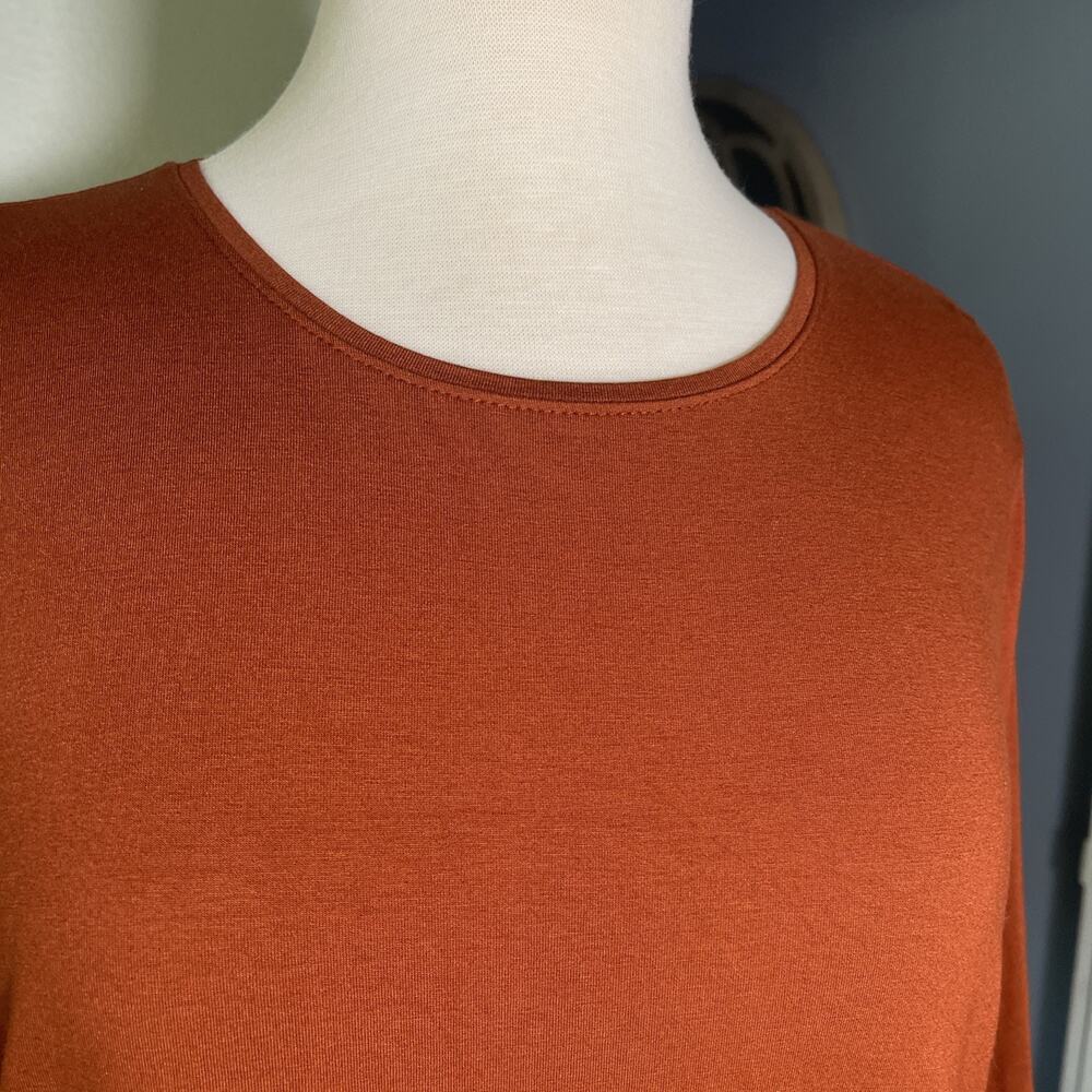 Women’s Chico’s Ultimate Tee Long Sleeve Rust Size 2/ LG- EUC - Picture 2 of 5